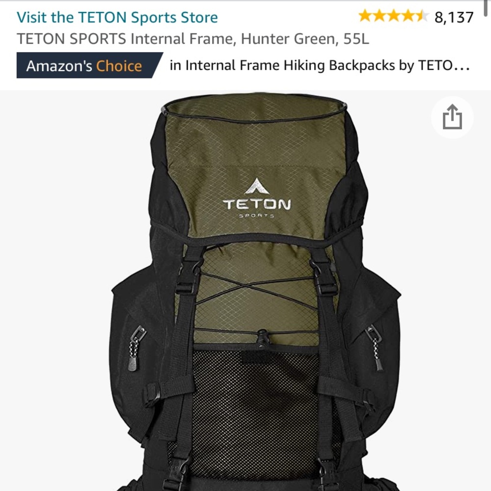 TETON SPORTS Scout 3400 55L Internal Frame Hiking Backpack